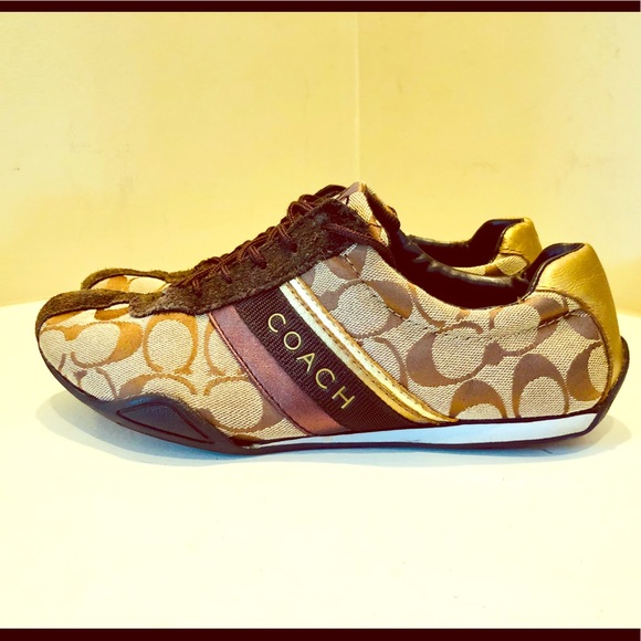 Coach Shoes - Coach Bronze Logo Sneakers 8.5